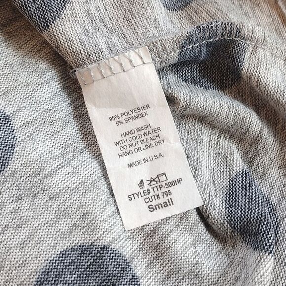 Twenty Ten Women's Size Small, Gray Polka Dot Stretchy Long Sleeve Hoodie Top - Picture 7 of 8